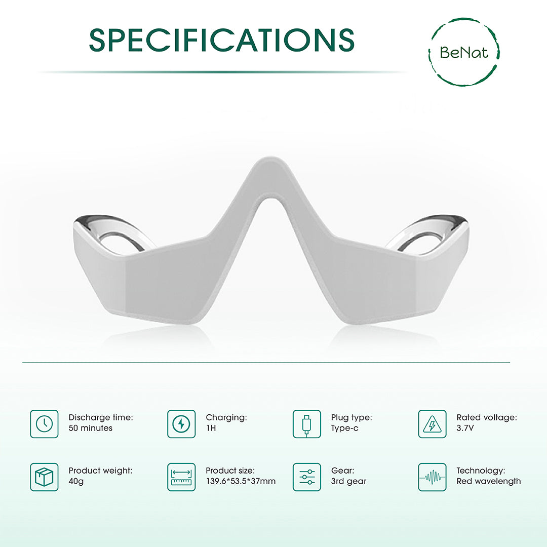 Under-Eye Red Light Therapy Skin Rejuvenation and Relaxation Massager by BeNat