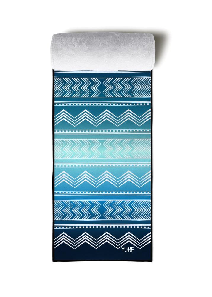 Yoga Towel | Non Slip Silicon Nubs | Absorbent Microfiber | Blue | Yune Yoga | The Diamond by Yune Yoga